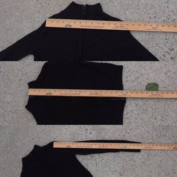 H&M Divided Black Zip Up Collared Sweater Size M Cozy Fall Winter Work Casual - Picture 10 of 10